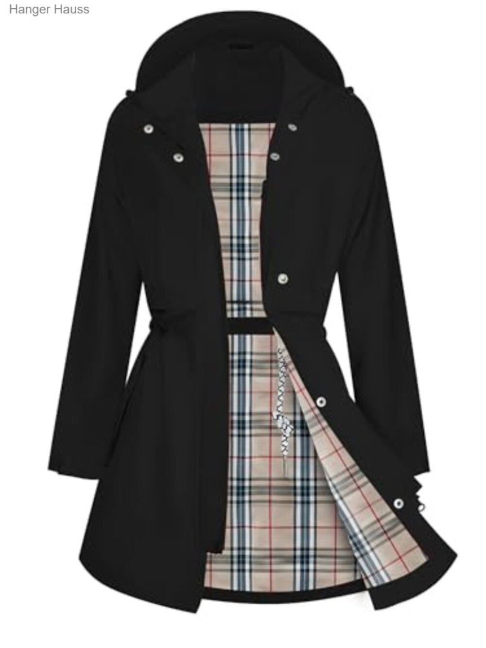 Women's Waterproof Rain Jacket with Hood Breathable Long Trench Coat S-3XL